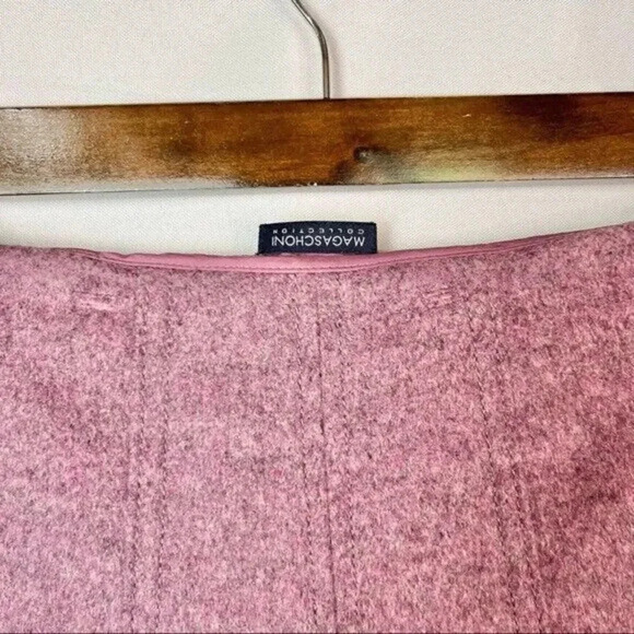 Magaschoni Purple Wool Cashmere Blend Knee Length A-Line Skirt 6 - Picture 4 of 5